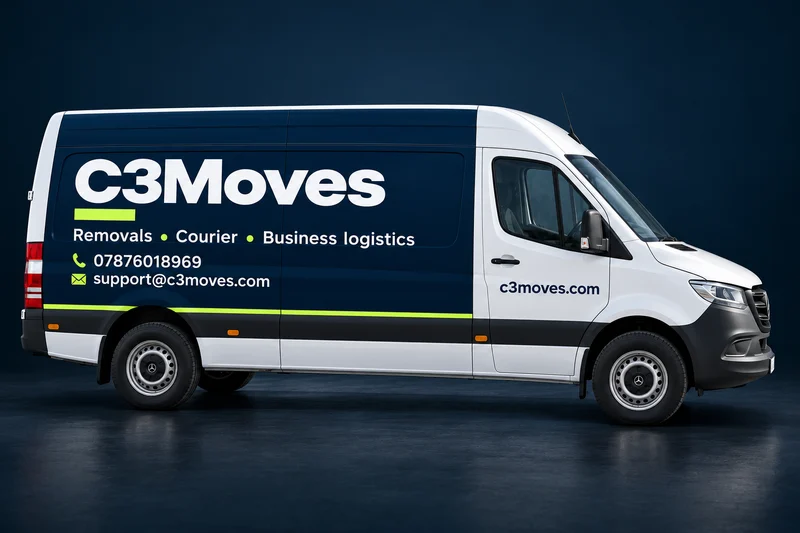 C3Moves branded delivery van with service and contact details